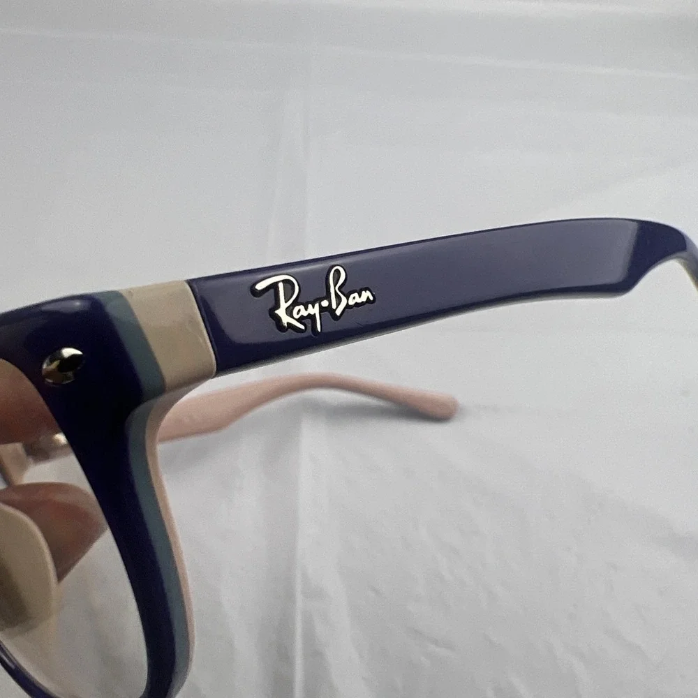 Ray Ban Jr RB1555 Unisex Kids Plastic Eyeglass Frame 3818 Violet On Peach 48-16
